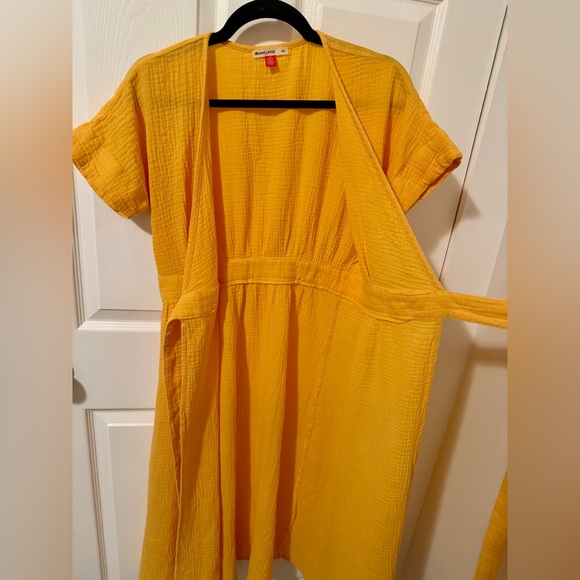 Marine Layer Yellow Cotton Wrap Dress Size XS - Picture 5 of 13